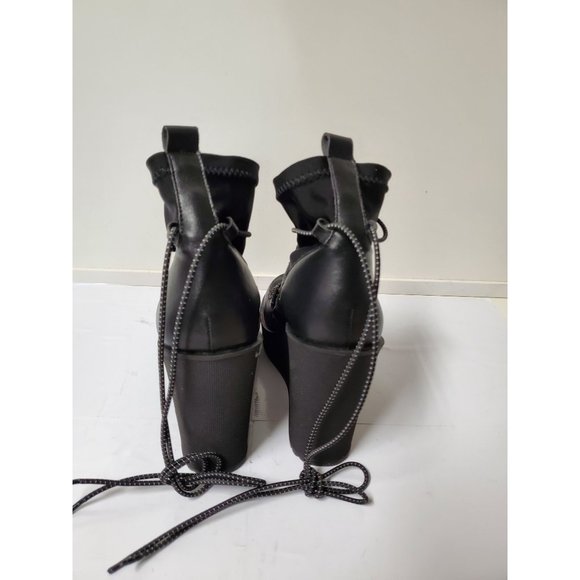 Steve Madden Atomic Wedge Lace-Up Bootie in Black Leather - Picture 6 of 11